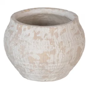 MACETERO ENVEJECIDO CREMA TERRACOTA 17 X 17 X 12,50 CM