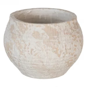 MACETERO ENVEJECIDO CREMA TERRACOTA 21,50 X 21,50 X 15,50 CM