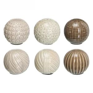 BOLAS DECORATIVA 6/M GRIS CERÁMICA 10 X 10 X 10 CM