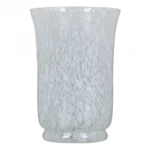 JARRÓN BLANCO CRISTAL DECORACIÓN 15 X 15 X 22 CM