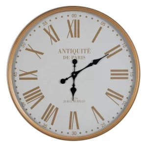 RELOJ NATURAL-BLANCO METAL DECORACIÓN 60 X 60 X 6 CM