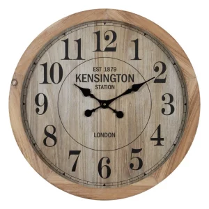 RELOJ NATURAL MADERA / CRISTAL 60 X 60 X 6,50 CM