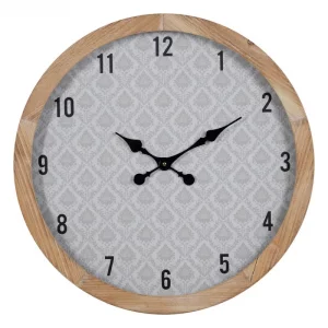 RELOJ NATURAL-BLANCO MADERA / CRISTAL 60 X 60 X 6,50 CM