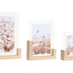 MARCO FOTO SET 3 MDF CRISTAL 15X3,5X19 NATURAL