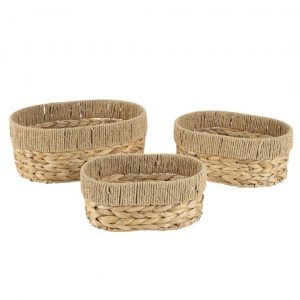 CESTAS OVALES HOJA TRENZADA 40 x 30 x 16cm