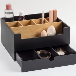 Organizador Bambú con Cajón 5FIVE Natureo negro 174750B