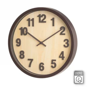 RELOJ PARED PP MARRÓN 30 X 30 X 5 CM
