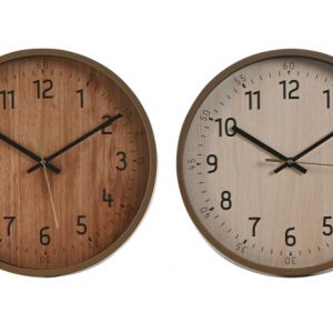 RELOJ PARED PVC 30X4X30 SIMIL MADERA