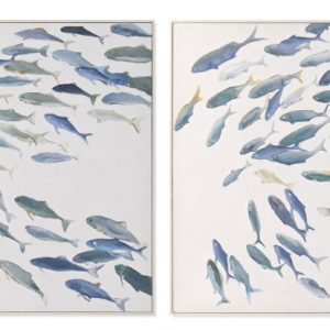 SET 2 CUADROS LIENZO PS 80X4X100 PECES