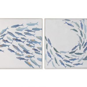 SET 2 CUADROS LIENZO PS 102X3X82 PECES