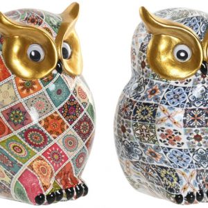 FIGURA RESINA 11,5X11,5X16,5 BUHO DORADO 2 SURT