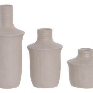 JARRON SET 3 GRES 10,7X10,7X24 RUGOSO CRUDO