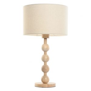 LAMPARA SOBREMESA HEVEA / RUBBERWOOD 32X32X56 BOLA