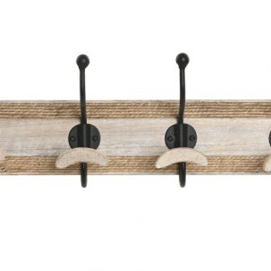 PERCHERO PARED MANGO CUERDA 52X10X18 4 GANCHOS