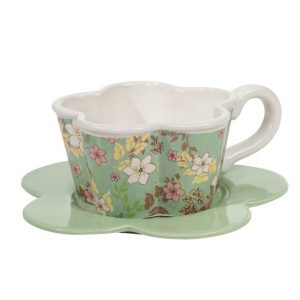 TAZA 330ML CON PLATO FLORES MAMA