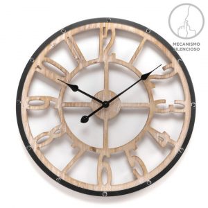 RELOJ 60CM MADERA NEGRO