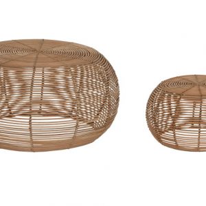 MESA CENTRO SET 2 MESASEN  RATAN 60X60X30 NATURAL