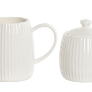 AZUCARERO SET 2 PORCELANA 12X7,6X9 250ML LECHERA