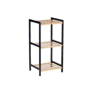ESTANTERIA CUADRADA 3 ESTANTES BAMBU NEGRO 30 x 70 x 6 cm