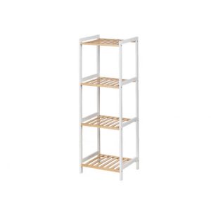 ESTANTERIA CUADRADA 4 ESTANTES BAMBU BLANCO30.2 x 100 x 6 cm