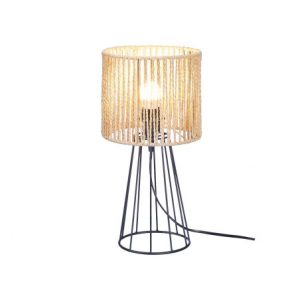 LAMPARA SOBREMESA BASE CONICA TULIPA CUERDA 20.5 x 20.5 x 30 cm