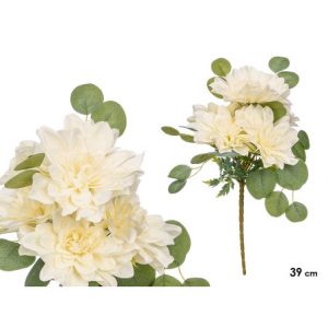RAMO 5 FLORES ABIERTAS BLANCAS 39CM