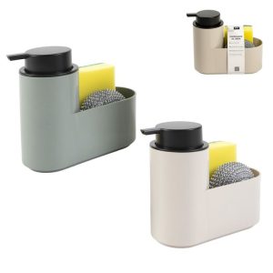 DISPENSADOR JABON CON 2 ESTROPAJOS