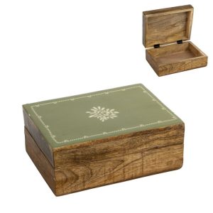 CAJA RECTANGULAR M OLIVA 15.5 x 10 x 6cm