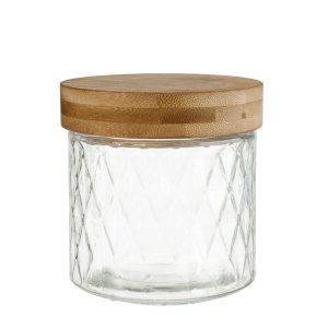 BOTE COCINA 750ML TAPA BAMBU OSCURO