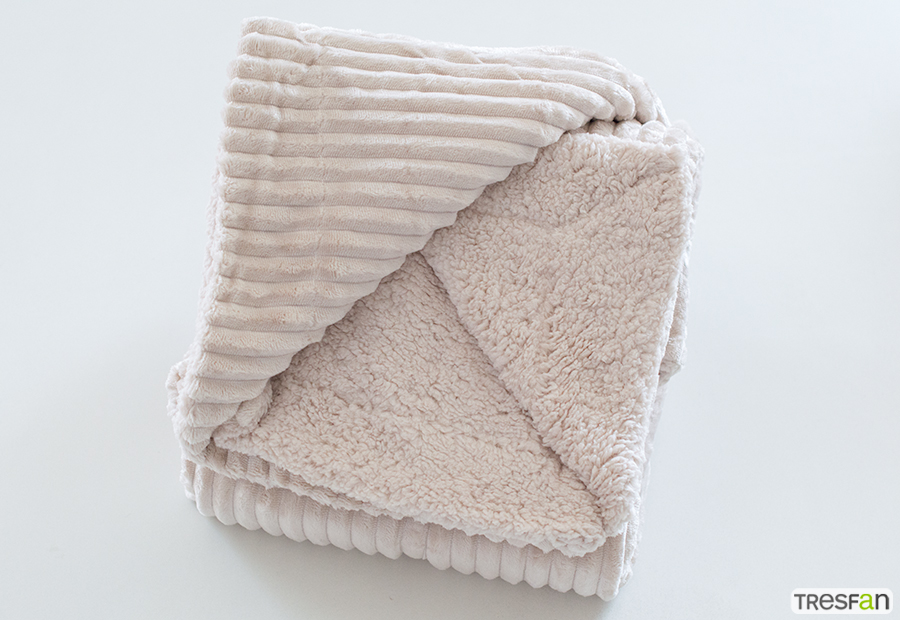Manta Plaid Sedalina/ Borreguito COLORES GRIS ,VERDE,BEIGE Y HUESO 130X170CM - Imagen 4