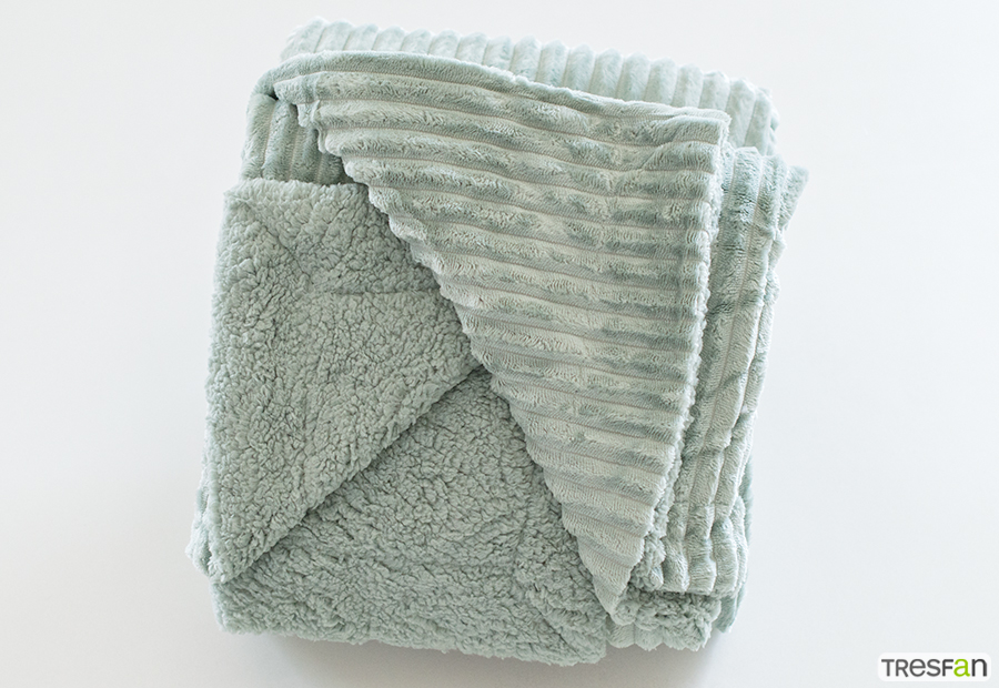 Manta Plaid Sedalina/ Borreguito COLORES GRIS ,VERDE,BEIGE Y HUESO 130X170CM - Imagen 5