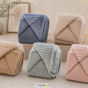 Manta Plaid Sedalina/ Borreguito COLORES  GRIS ,VERDE,BEIGE Y HUESO 160X220CM