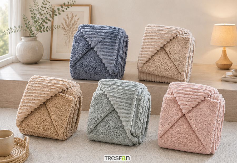 Manta Plaid Sedalina/ Borreguito COLORES GRIS ,VERDE,BEIGE Y HUESO 130X170CM - Imagen 7